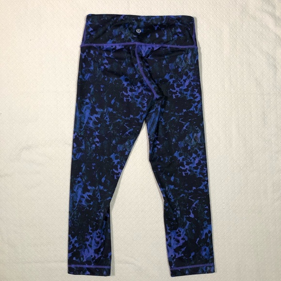 Lululemon Wunder Under Crop Floral Iris Flower - Picture 4 of 8
